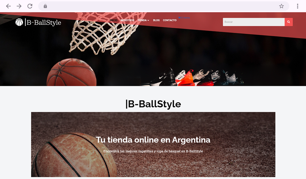 Portada del proyecto B-Ballstyle, tienda online de indumentaria de básquet
