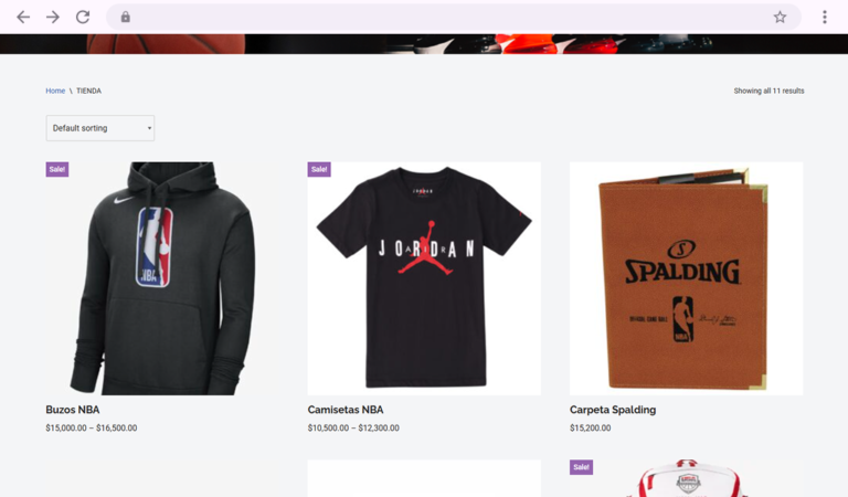 Página de la tienda de B-Ballstyle