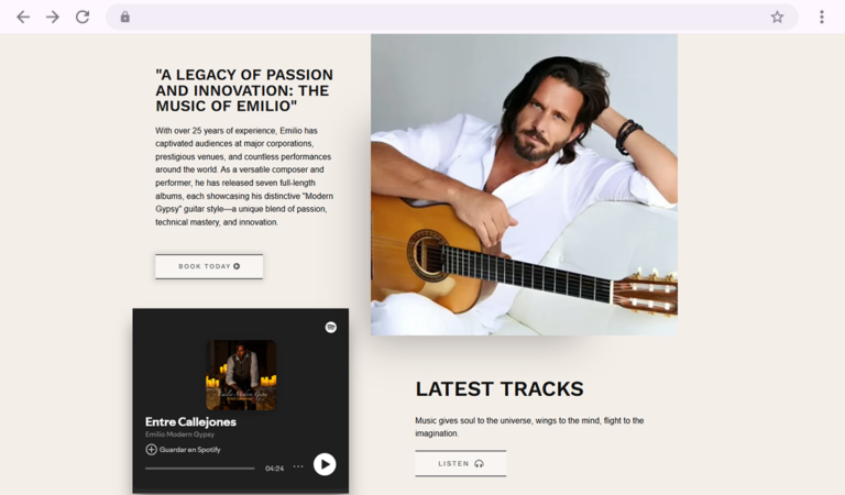 Página de inicio de Emilio Modern Gypsy