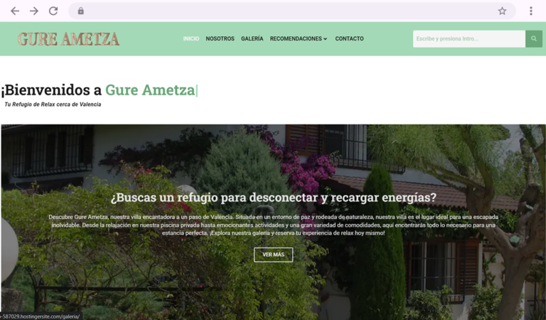 Página de inicio de Gure Ametza