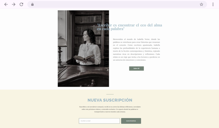 Página de inicio de Isabella Verne